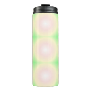 Weiße grüne Rose Weißes 3D-Lichtbogenmuster Thermosbecher