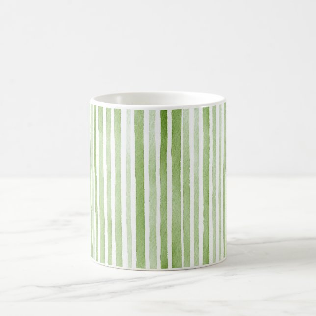 Weiße Grüne Streifen Kaffeetasse (Mittel)