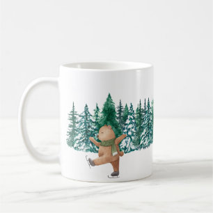 weiße grüne Wasserfarbe umlaufender Waldgrün Kaffeetasse