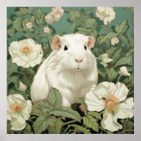 Weiße Guinea Pig Blumenhintergrund