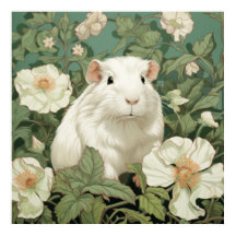 Weiße Guinea Pig Blumenhintergrund