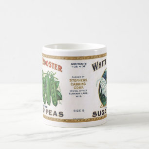 Weiße-Hahn-Zuckererbsen-Tasse Kaffeetasse