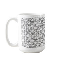 Weiße Häkel-Oma-Quadrat-Kaffeetasse