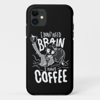 Weiße Hälfte Kaffee trinken Zombie