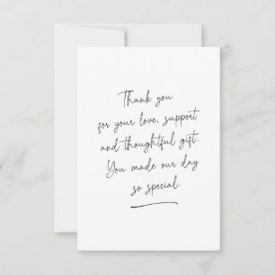 Weiße handgeschriebene Dankeschön-Message-Fotokart Dankeskarte