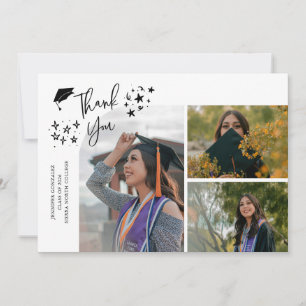Weiße handgeschriebene Dankeschön-Multifoto-Karte Ankündigung