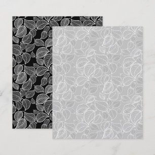 Weiße handGezeichnet Blätter auf Silberverschraubb