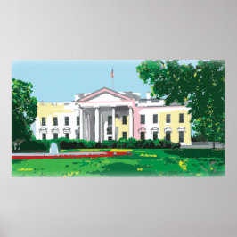 Weiße Haus - digitale Malerei der Washington DC Poster