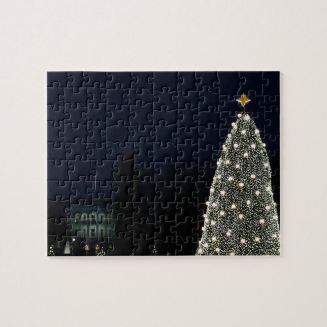 Weiße Haus und National Tree Weihnachtsfeiertag DC (Horizontal)