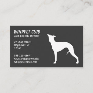 Weiße Haustier-Dienstleistungen der Whippet Visitenkarte