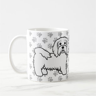 Weiße Havanese süße Cartoon-Hund-Illustration Kaffeetasse