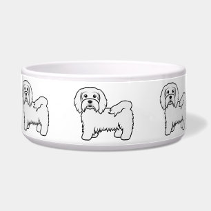 Weiße Havanese süße Cartoon-Hund-Illustration Napf
