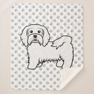 Weiße Havanese süße Cartoon-Hund-Illustration Sherpadecke