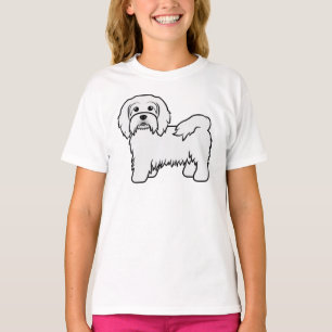 Weiße Havanese süße Cartoon-Hund-Illustration T-Shirt