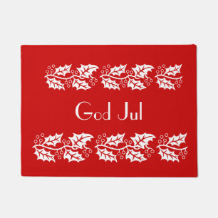 Weiße Heilige in rot - Gott Jul Fußmatte