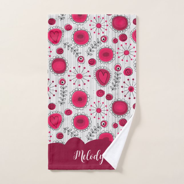Weiße Herzchen Blume Blumenname Handtuch (Handtuch)
