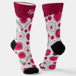 Weiße Herzchen Blume Blumenname Socken