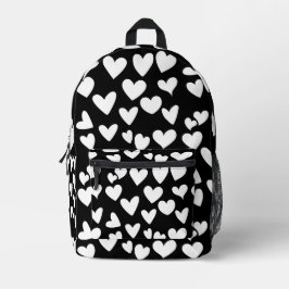 Weiße Herzen Bedruckter Rucksack