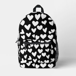 Weiße Herzen Bedruckter Rucksack