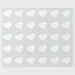 Weiße Herzen Geschenkpapier