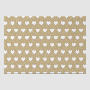 Weiße Herzen, Goldene Glitzer-Glitzern Seidenpapier