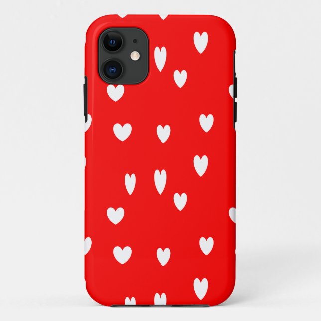 Weiße Herzen in Rot Case-Mate iPhone Hülle (Rückseite)
