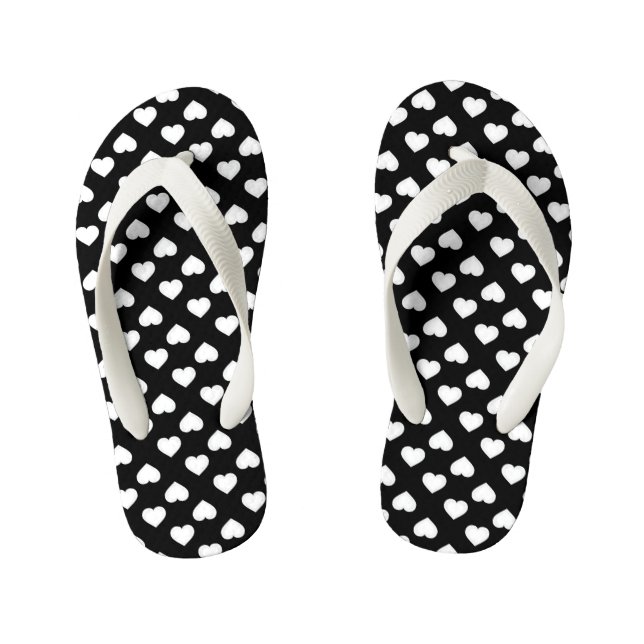 Weiße Herzen Kinderbadesandalen (Fußbett)