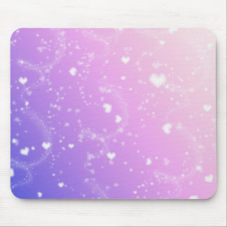 Weiße Herzen Mousepad