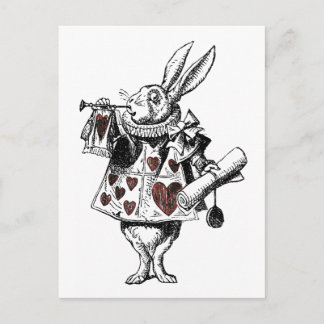 Weiße Herzkaninchen - Alice im Wunderland Postkarte