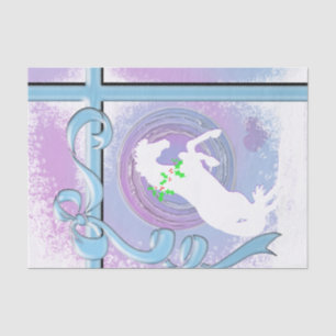 Weiße Herzpferde / Urlaub (Rosa/Lav Swirl/Wind) Seidenpapier