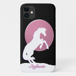 Weiße Herzpferde V (rosa Mond) Case-Mate iPhone Hülle