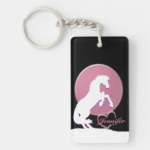 Weiße Herzschläuche V (Rosa) Schlüsselanhänger