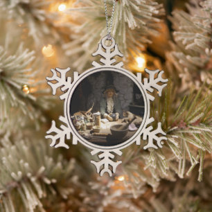 Weiße Hexenküchenmuseum, Hexerei & MAGIE Schneeflocken Zinn-Ornament