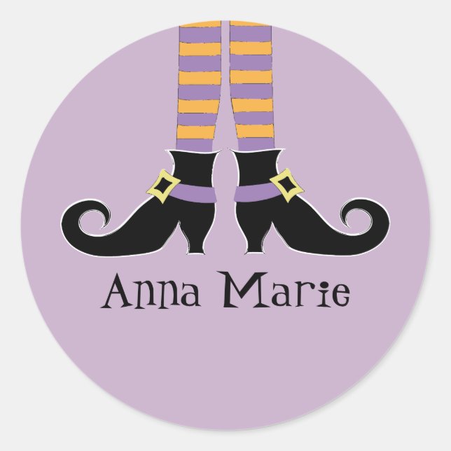 Weiße Hexenschuhe Runder Aufkleber (Vorderseite)