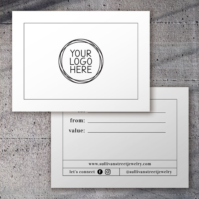 Weiße Hinzufügen eines Logos | Minimalistisches Ge Mitteilungskarte (Von Creator hochgeladen)