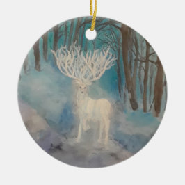 Weiße Hirsch-Keramik-Verzierung Keramik Ornament