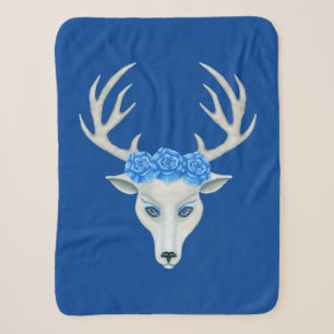 Weiße Hirsche Kopf geheimnisvolle Gesichter Antler Sherpadecke