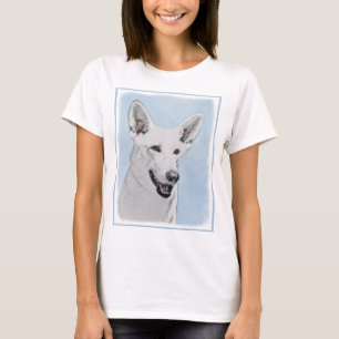 Weiße Hirtenmalerei - Niedliche Original Hundekun T-Shirt