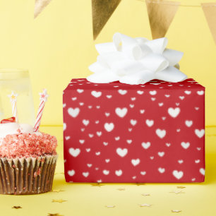 Weiße Hitze auf Rot Geschenkpapier