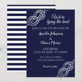 Weiße Hochzeit der Knot Nautical Rope Einladung