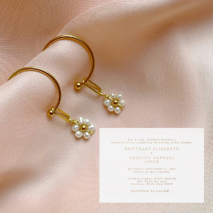 Weiße Hochzeit - Ein Veranstaltungsort Rose Gold F Folieneinladung