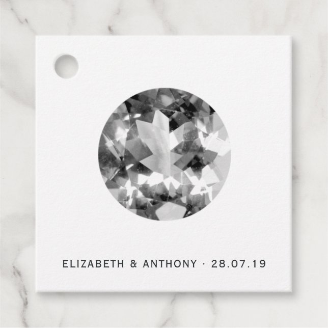 Weiße Hochzeit Geschenkanhänger (Vorderseite)