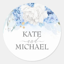 Weiße Hochzeit mit blauer Blüte