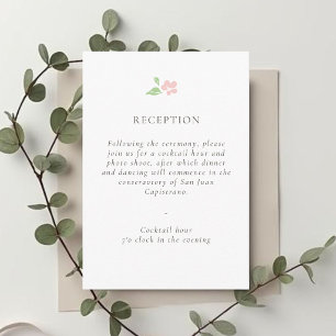 Weiße Hochzeitsempfangskarte mit floralem Design RSVP Karte