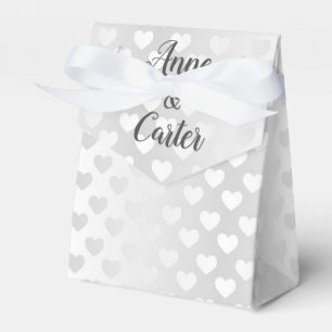 Weiße Hochzeitsherzen Geschenkschachtel