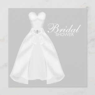 Weiße Hochzeitskleid-Brautparty Einladung