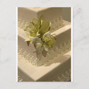 Weiße Hochzeitstorte Postkarte
