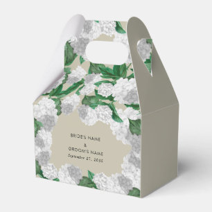 Weiße Hortensien-Blumen-Grün-Moderne Hochzeit Geschenkschachtel
