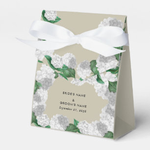 Weiße Hortensien-Blumen-Grün-Moderne Hochzeit Geschenkschachtel