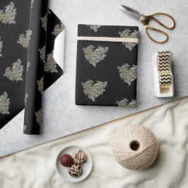 Weiße Hortensien-Herz-Verpackungspapier Geschenkpapier